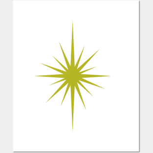 Avocado Green Atomic Starburst Posters and Art